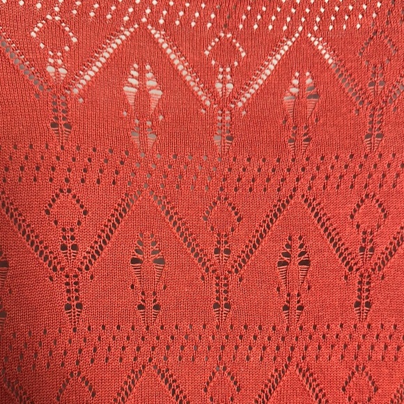 Red Women's Top with Lace Detail - Picture 5 of 7